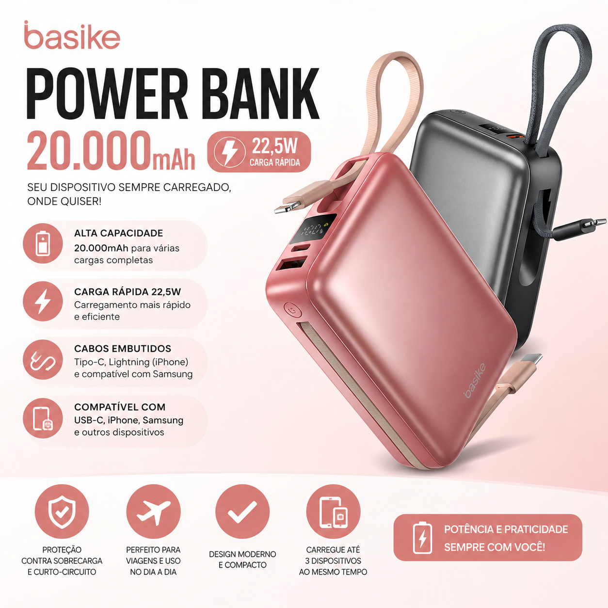 Power Bank Basike 20000mAh 22.5w